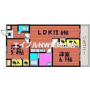 岡山県岡山市中区中井１ 高島駅 2LDK マンション 賃貸物件詳細
