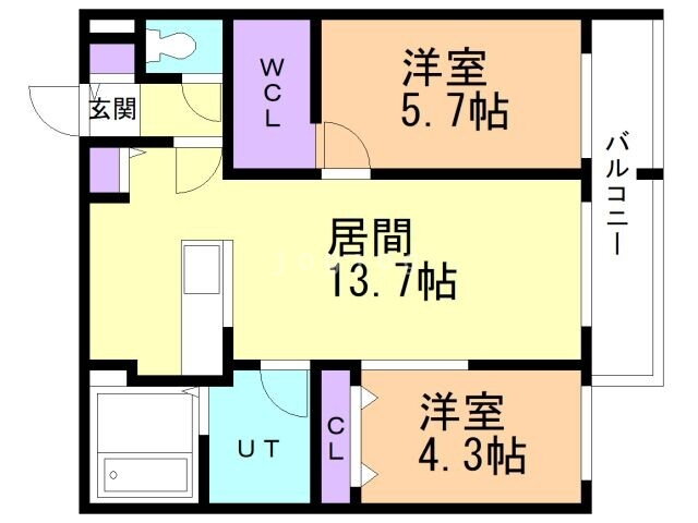 ＨＡＮＡ　２４ 2階 2LDK 賃貸物件詳細