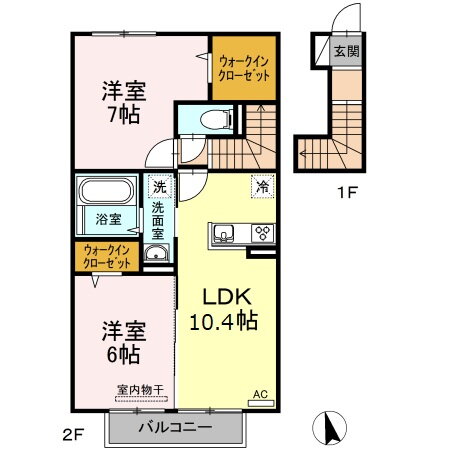 岡山県岡山市南区福田 備前西市駅 2LDK アパート 賃貸物件詳細