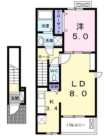 徳島県板野郡北島町鯛浜字かや 吉成駅 1LDK アパート 賃貸物件詳細