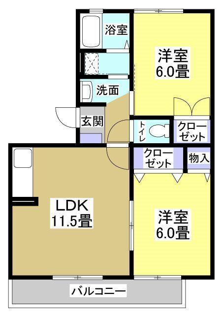 静岡県袋井市方丈６ 袋井駅 2LDK アパート 賃貸物件詳細