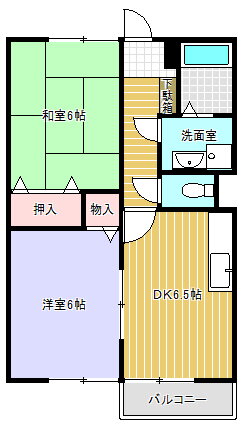 ウインビューＢ棟 2階 2DK 賃貸物件詳細