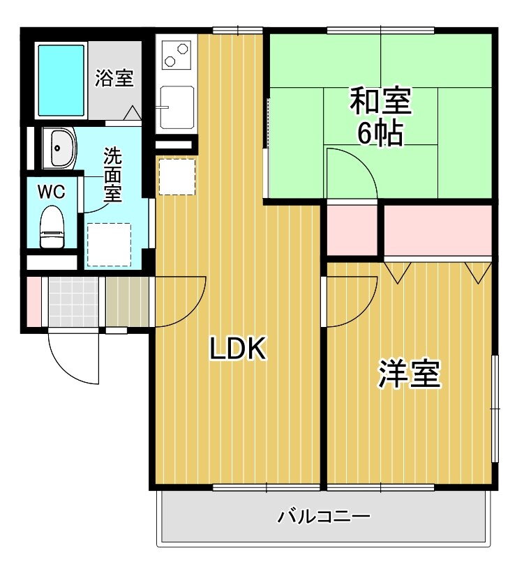 ハイムカトレアＡ棟 2階 2LDK 賃貸物件詳細