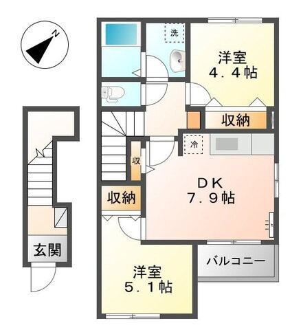 広島県広島市佐伯区坪井２ 楽々園駅 2DK アパート 賃貸物件詳細
