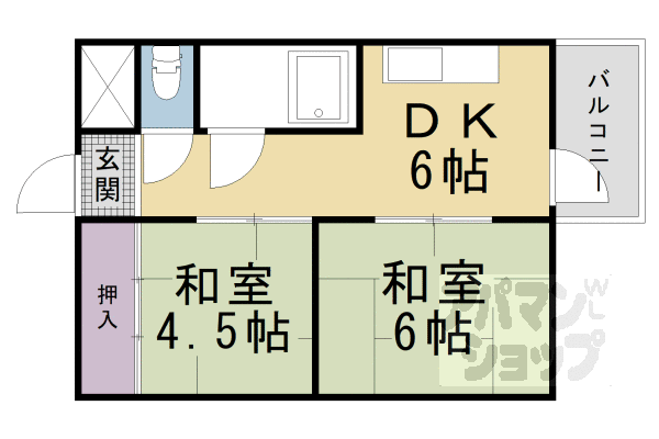 京都府京都市山科区大塚西浦町 椥辻駅 2DK マンション 賃貸物件詳細