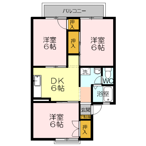 鳥取県米子市西福原４ 3DK アパート 賃貸物件詳細
