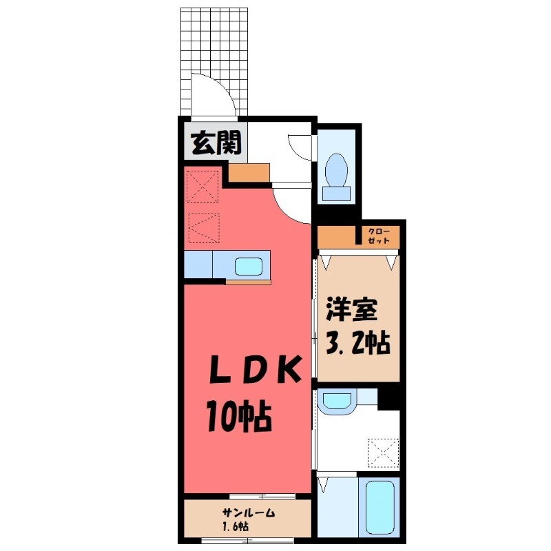 群馬県太田市東別所町 竜舞駅 1LDK アパート 賃貸物件詳細