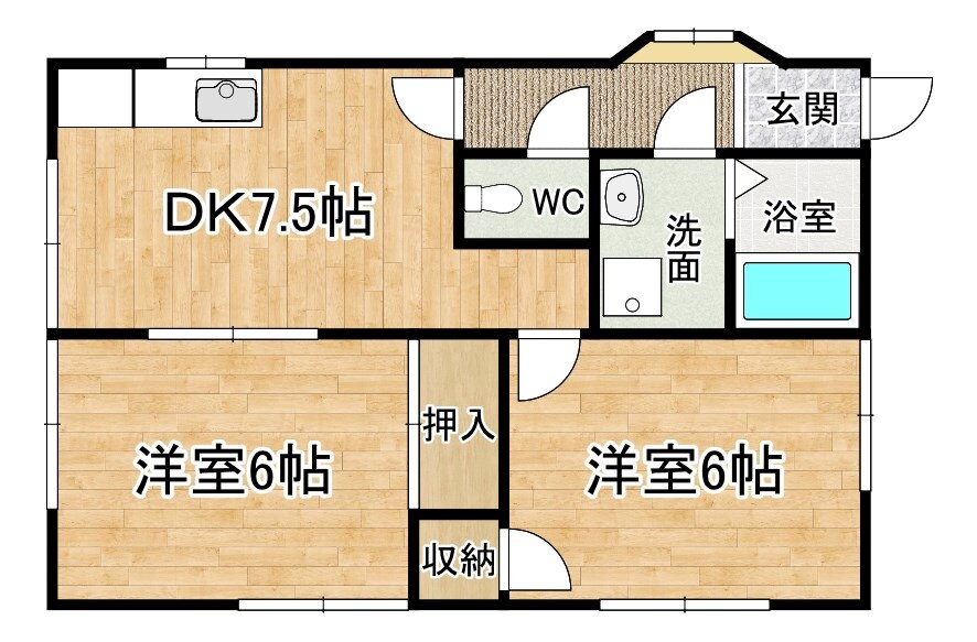 福岡県北九州市八幡西区陣原３ 陣原駅 2DK アパート 賃貸物件詳細