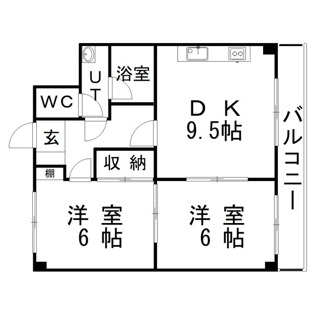 北海道釧路市共栄大通３ 釧路駅 2LDK アパート 賃貸物件詳細