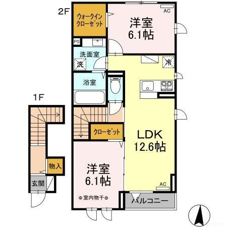 東京都八王子市東中野 大塚・帝京大学駅 2LDK アパート 賃貸物件詳細