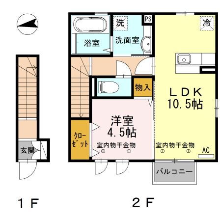 富山県富山市黒崎 1LDK アパート 賃貸物件詳細