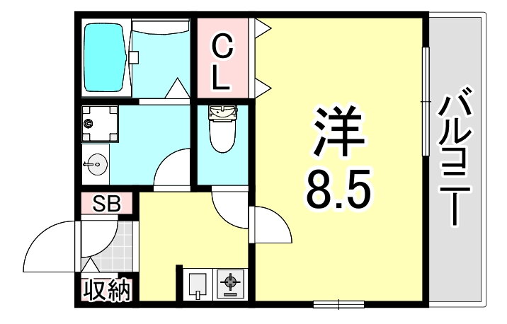 兵庫県神戸市兵庫区上祇園町 西元町駅 1K アパート 賃貸物件詳細