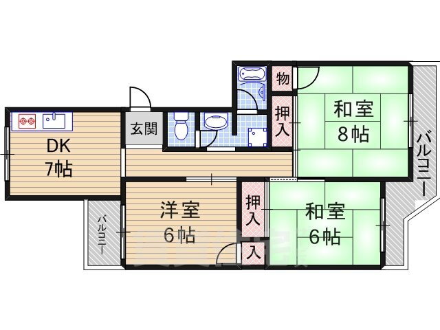 大阪府茨木市上穂積４ 茨木駅 3DK マンション 賃貸物件詳細
