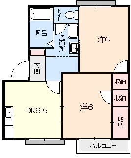 コーポ宮東 1階 2DK 賃貸物件詳細