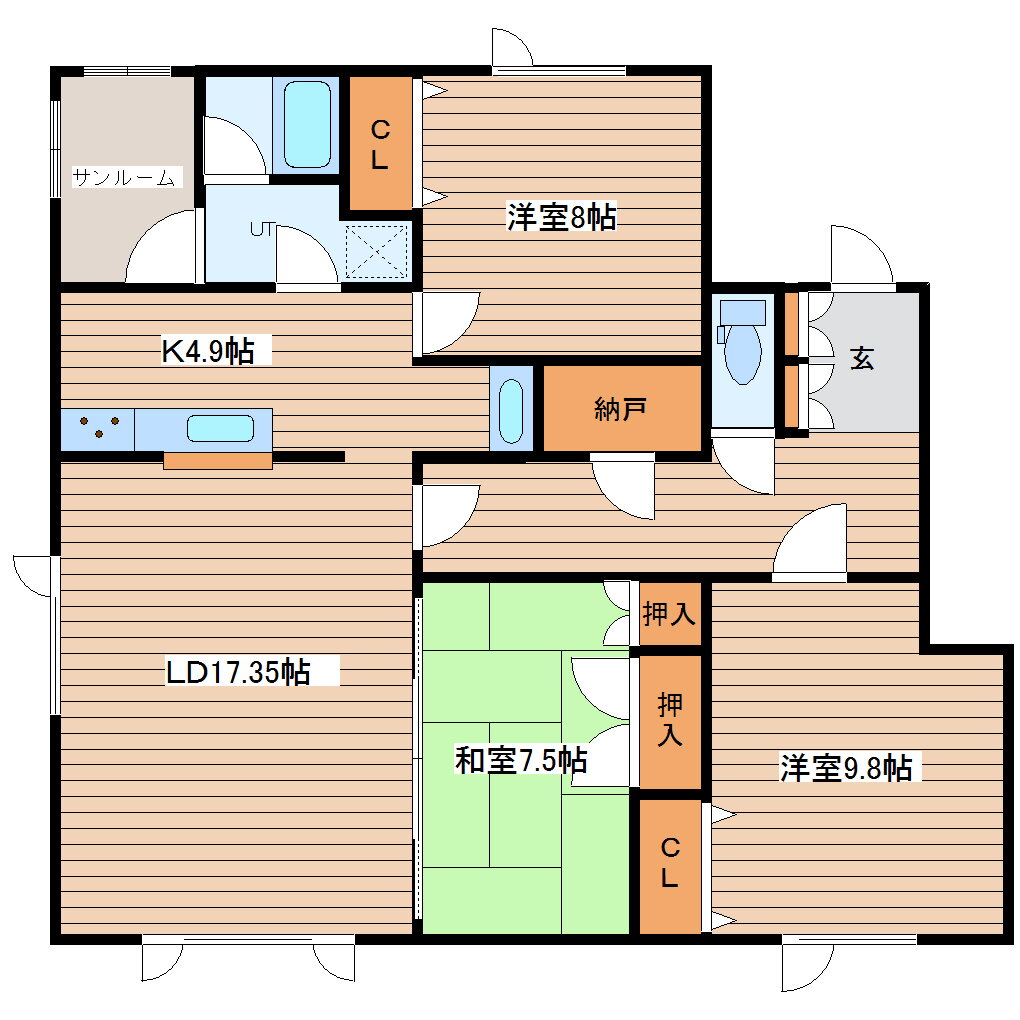 北海道札幌市東区北二十七条東１２ 元町駅 3LDK アパート 賃貸物件詳細