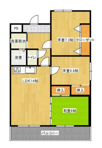 岡山県岡山市中区浜３ 西川原駅 3LDK マンション 賃貸物件詳細