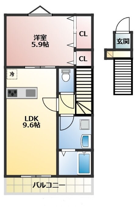 愛媛県今治市東門町４ 今治駅 1LDK アパート 賃貸物件詳細