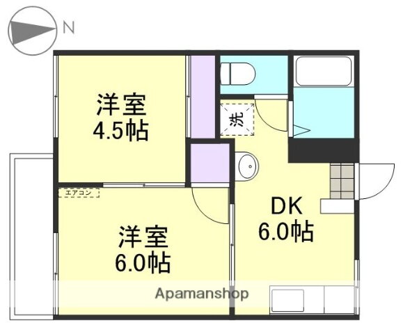 コーポ高田 2階 2DK 賃貸物件詳細