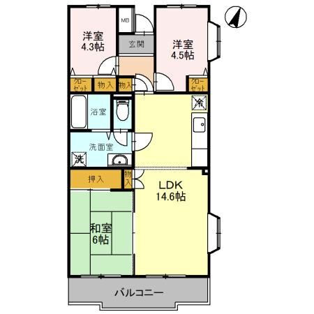 埼玉県越谷市南町２ 新田駅 3LDK マンション 賃貸物件詳細
