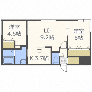 北海道札幌市豊平区美園一条５ 白石駅 2LDK マンション 賃貸物件詳細