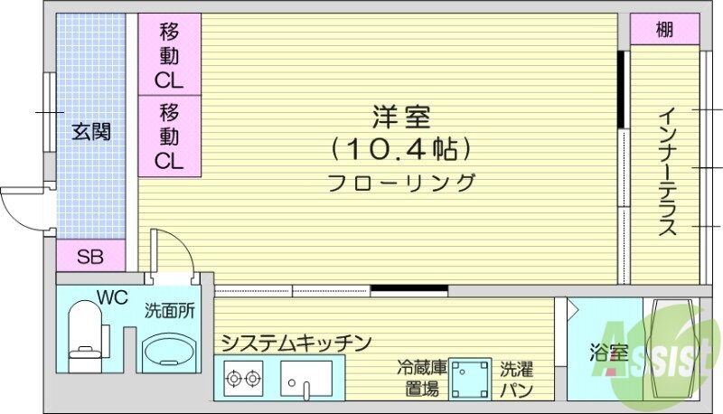 宮城県仙台市若林区木ノ下１ 連坊駅 1K アパート 賃貸物件詳細