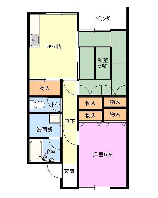 ヴァンベール 2階 2DK 賃貸物件詳細