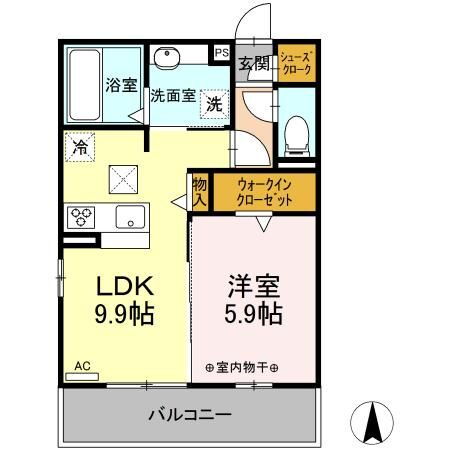 アンビエンテ 2階 1LDK 賃貸物件詳細