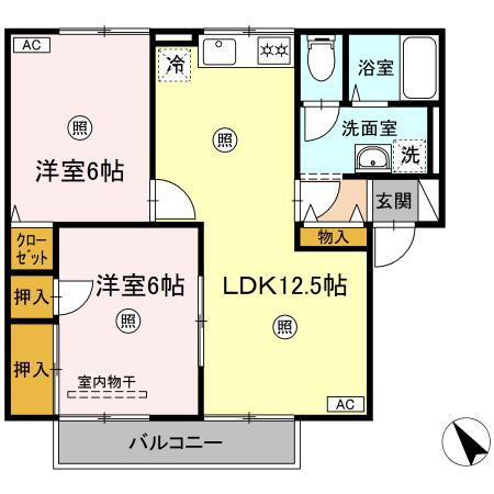 鳥取県米子市西福原５ 後藤駅 2LDK アパート 賃貸物件詳細