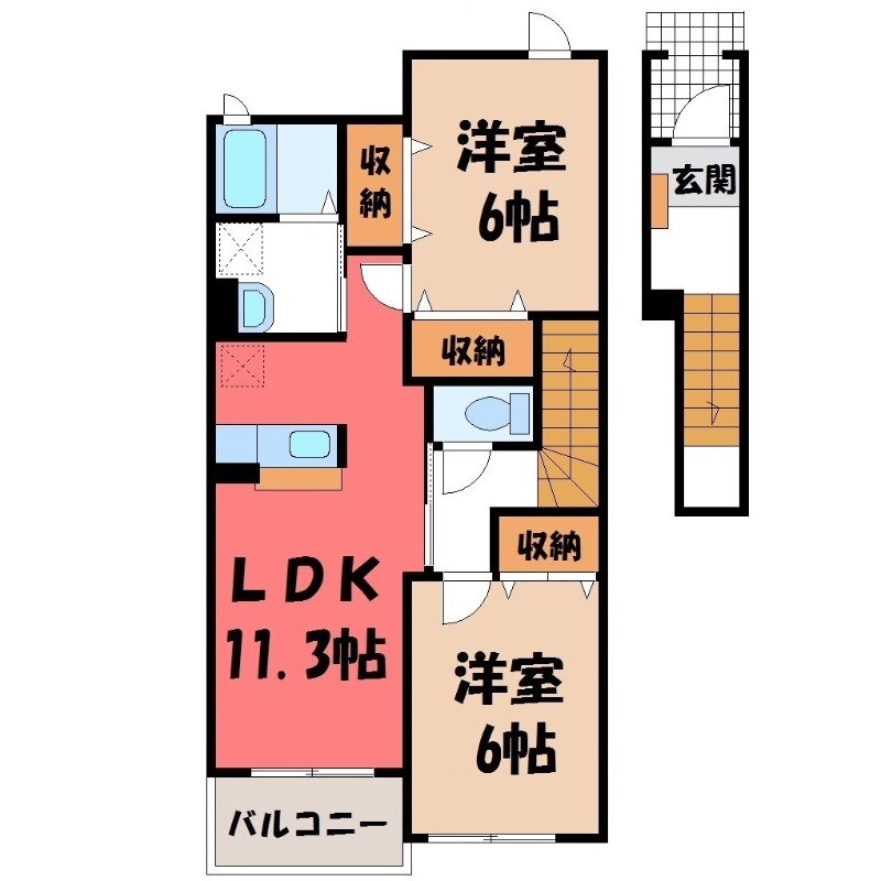 埼玉県深谷市原郷 深谷駅 2LDK アパート 賃貸物件詳細