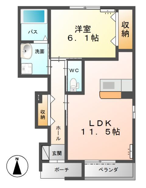 栃木県宇都宮市東簗瀬１ 宇都宮駅 1LDK アパート 賃貸物件詳細