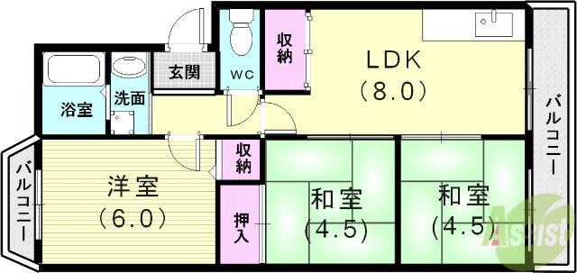 兵庫県神戸市須磨区白川台６ 名谷駅 3DK マンション 賃貸物件詳細