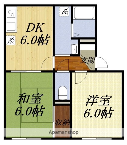 コーポ・サンライズ 2階 2DK 賃貸物件詳細