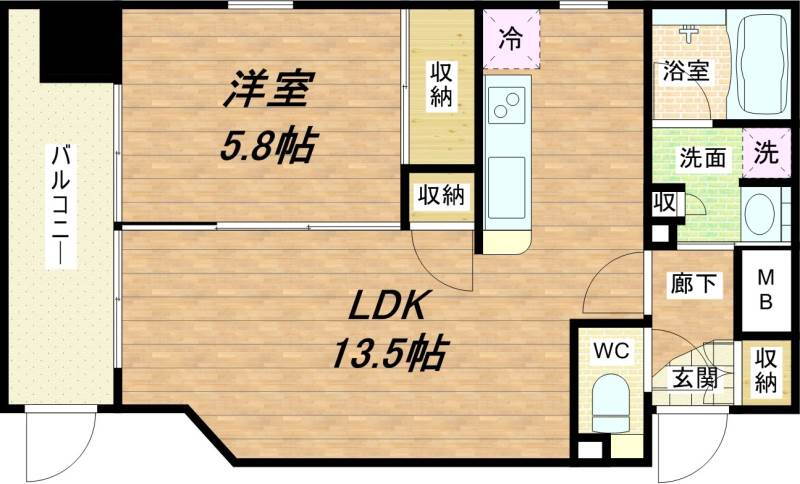 レインボーコート谷町五 4階 1LDK 賃貸物件詳細