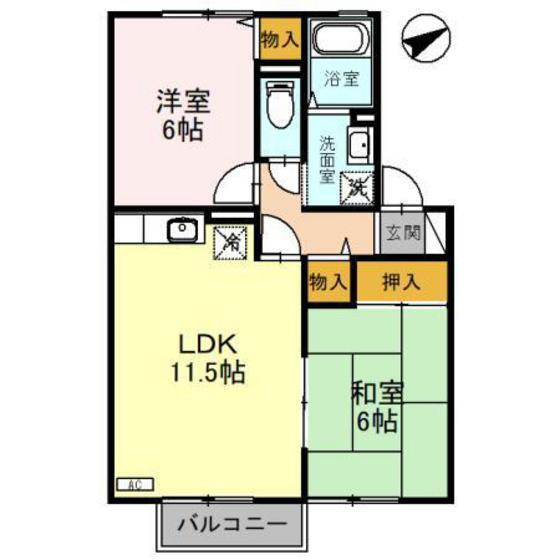 クレセントコーポ赤江 1階 2LDK 賃貸物件詳細