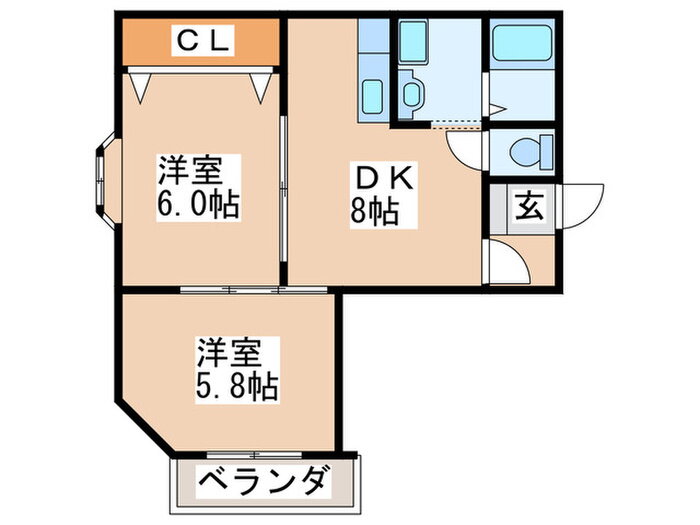 サニ－ハウス 4階 2DK 賃貸物件詳細