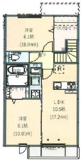 クローバー富士　２号館 2階 2LDK 賃貸物件詳細