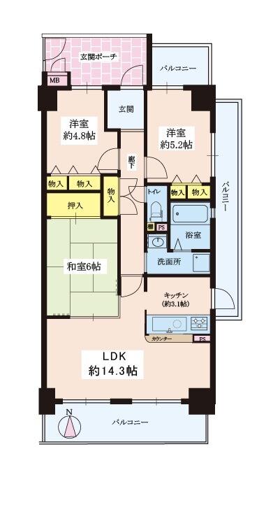 大阪府大阪市淀川区野中南２ 十三駅 3LDK マンション 賃貸物件詳細