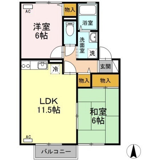 岡山県岡山市中区山崎 2LDK アパート 賃貸物件詳細