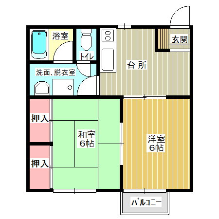 山形県酒田市みずほ１ 酒田駅 2K アパート 賃貸物件詳細