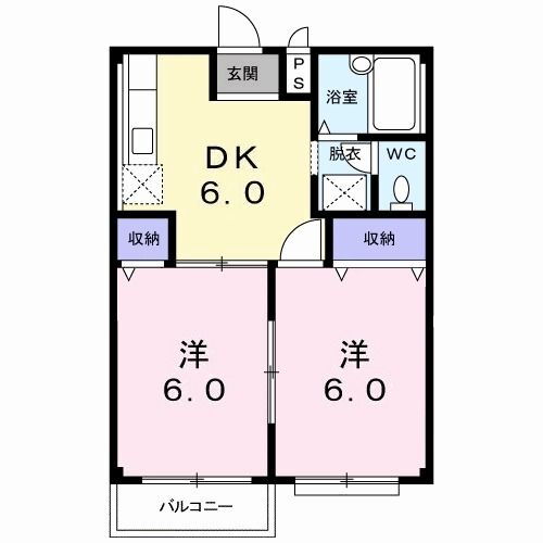 メゾンドＹ２ 2階 2DK 賃貸物件詳細