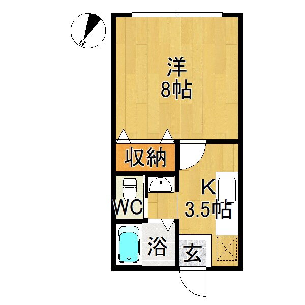 青森県弘前市大字早稲田３ 1K アパート 賃貸物件詳細