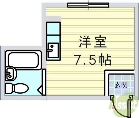 ハイツ滝川 3階 ワンルーム 賃貸物件詳細