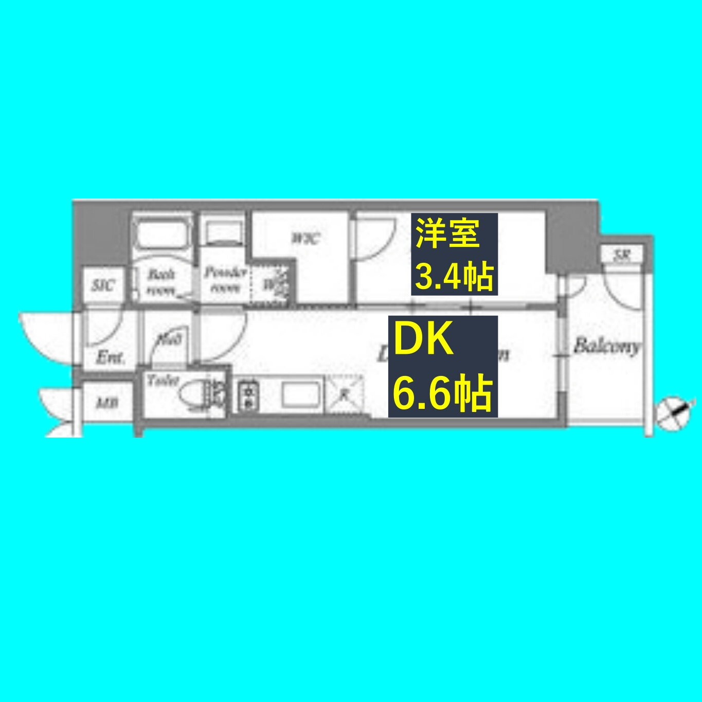 エステムコート名古屋新栄ＩＶネスト 7階 1DK 賃貸物件詳細