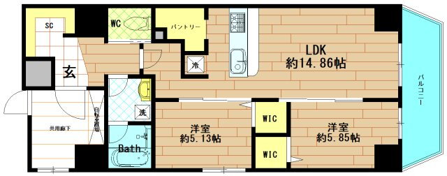大阪府大阪市西区北堀江３ 西長堀駅 2LDK マンション 賃貸物件詳細