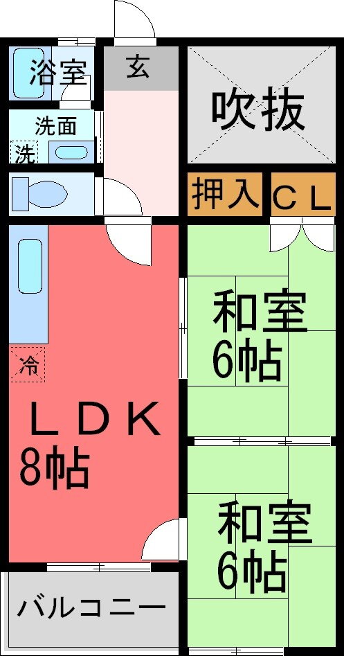 アビタ・コシキイワ 1階 2LDK 賃貸物件詳細