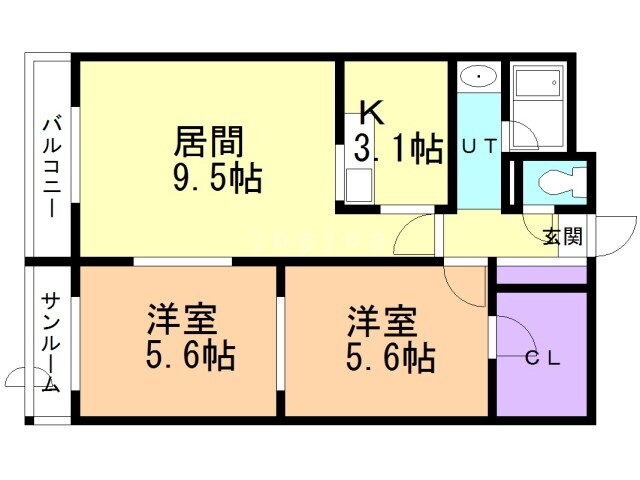 北海道札幌市白石区本通３丁目北 白石駅 2LDK マンション 賃貸物件詳細