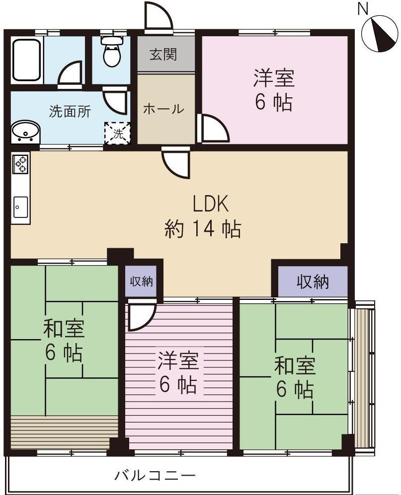 久保田ビル 3階 4LDK 賃貸物件詳細