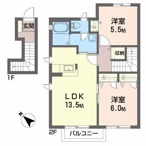 福島県郡山市東原１ 郡山富田駅 2LDK アパート 賃貸物件詳細