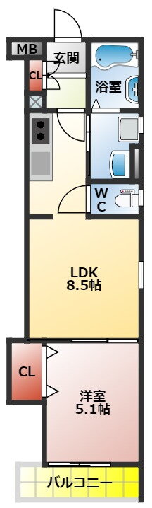 大阪府寝屋川市田井町 香里園駅 1LDK アパート 賃貸物件詳細