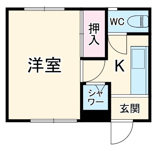 藤ヶ丘コーポ 3階 1K 賃貸物件詳細